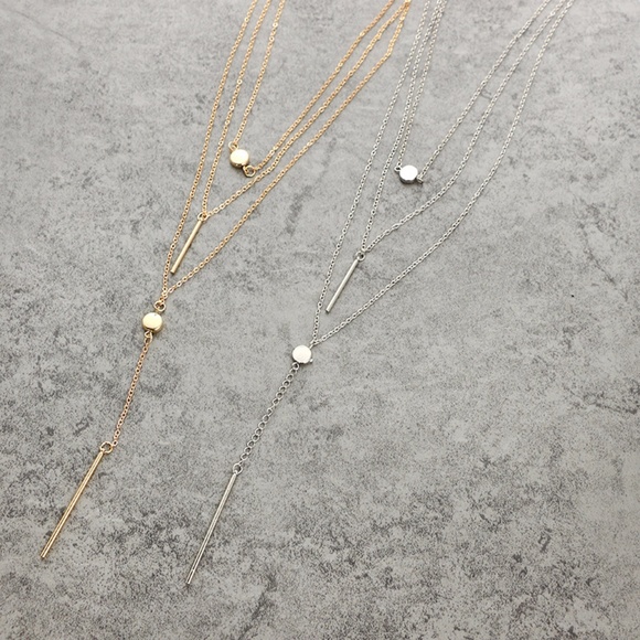 Gold/Silver layered necklace - Picture 5 of 8